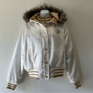 Vintage Y2K Southpole Faux Fury lined Varsity jacket!